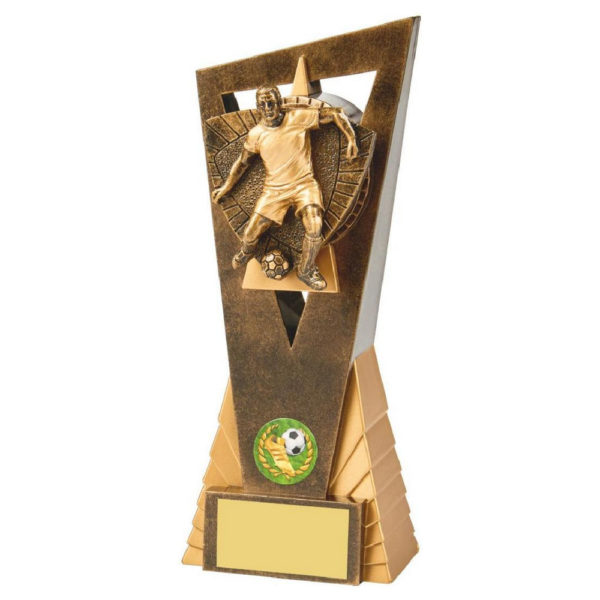 Antique Gold Male Footballer Edge Trophy 21cm
