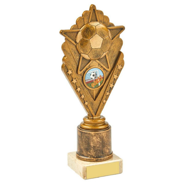 Antique Gold Star Football Award 21.5cm