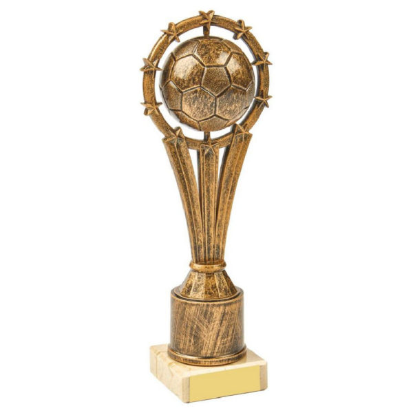 Antique Gold Spinning Football Trophy 22cm