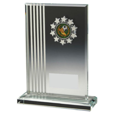 Crystal Stripe Glass Football Award
