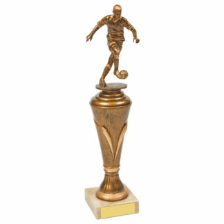 Antique Gold Male Football Pillar Trophy 30cm