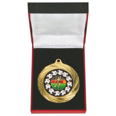 70mm Gold Football Medal in Case