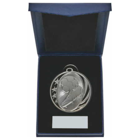 50mm Silver Boot/Ball Medal in Case