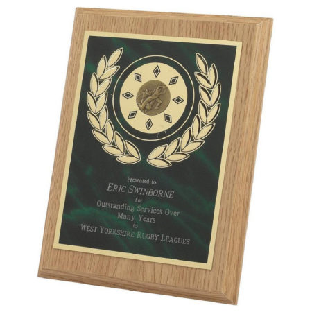 8" Green Front Light Wood Plaque