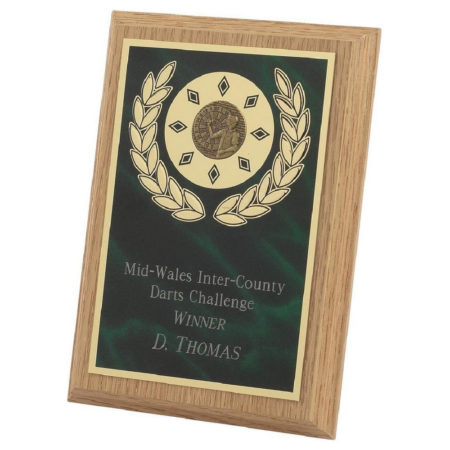 7" Green Front Light Wood Plaque