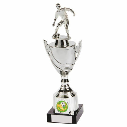 Silver Male Footballer Cup 24cm