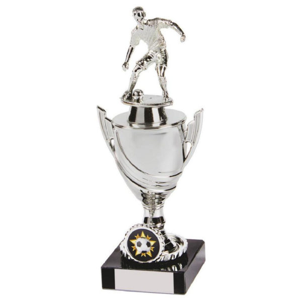 Silver Male Footballer Cup 21cm