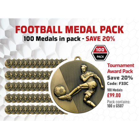 Tournament Medal Award Pack Containing x 100 G507 50mm Bronze