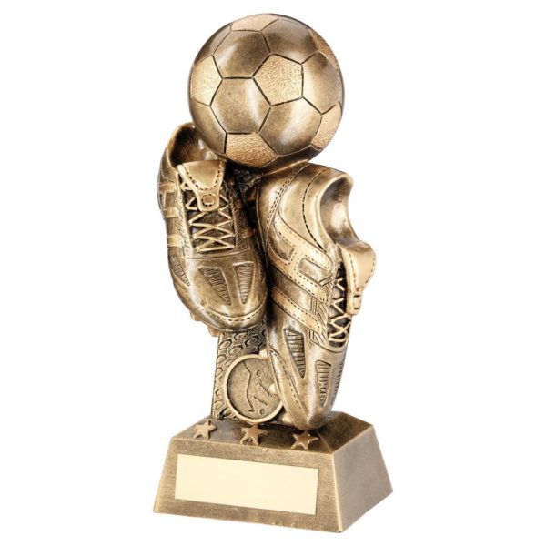Brz/Gold Football And Boots On Column Riser Trophy - 10In