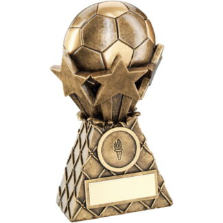 Brz/Gold Football And Stars Net Burst Trophy - 7In