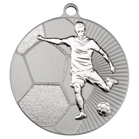 Football 'Two Colour' Medal - Matt Silver/Silver 70mm