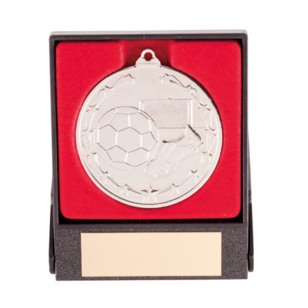 Starboot Economy Football Medal & Box Silver 50mm