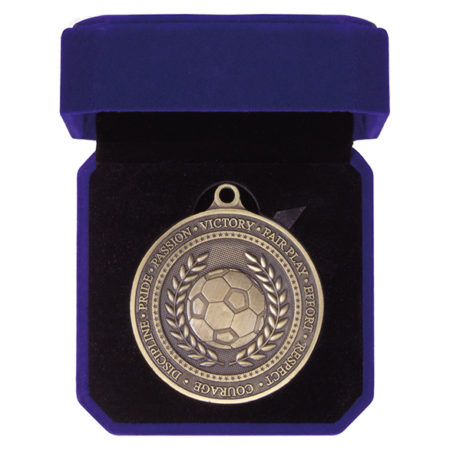Olympia Football Medal Box Antique Gold 60mm