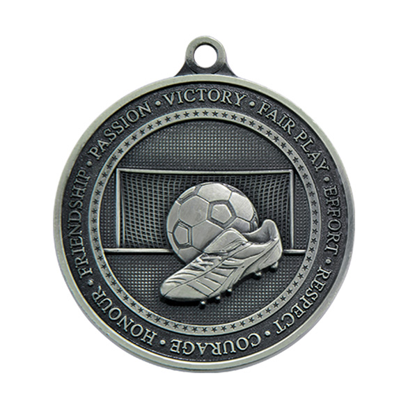 Olympia Football Medal Antique Silver 70mm