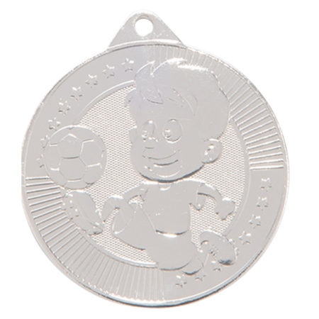 Little Champion Football Medal Silver 45mm