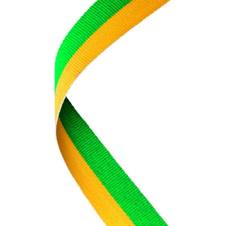 Medal Ribbon Green/Yellow - 30 X 0.875In