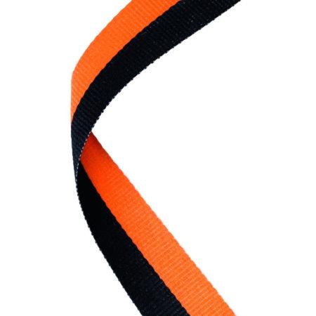 Medal Ribbon Black/Orange - 30 X 0.875In