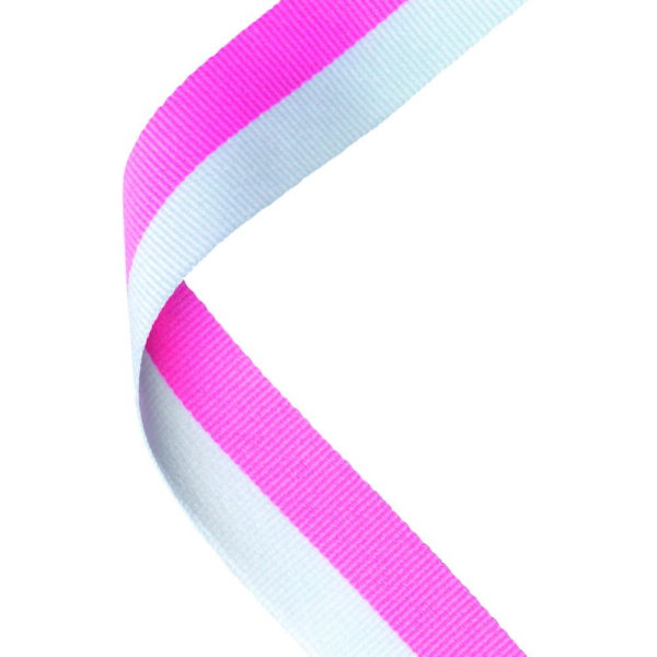 Medal Ribbon Pink/White - 30 X 0.875In