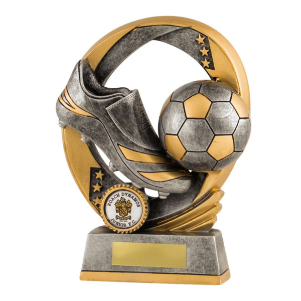 Resin Football Trophy in Antique Silver / Gold 120mm