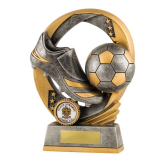 Resin Football Trophy in Antique Silver / Gold 180mm
