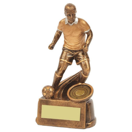 Antique Gold Male Football Resin 15cm
