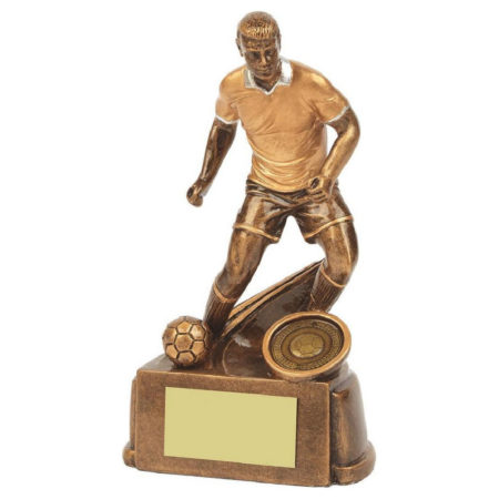 Antique Gold Male Football Resin 17cm