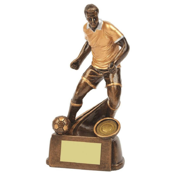 Antique Gold Male Football Resin 19cm