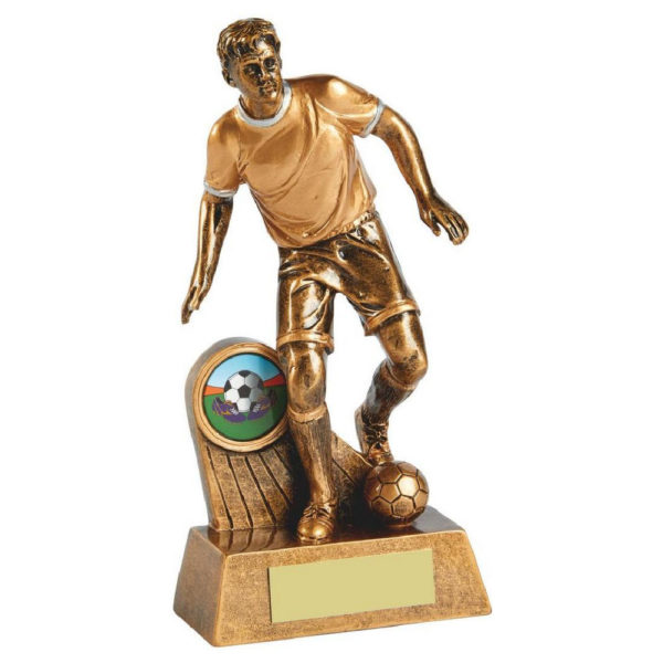 Antique Gold Male Football Resin 17.5cm