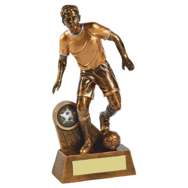 Antique Gold Male Football Resin 19.5cm