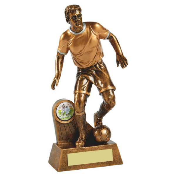 Antique Gold Male Football Resin 21.5cm