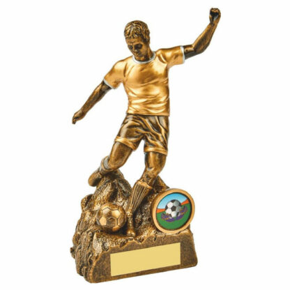 Antique Gold Male Football Resin 17cm