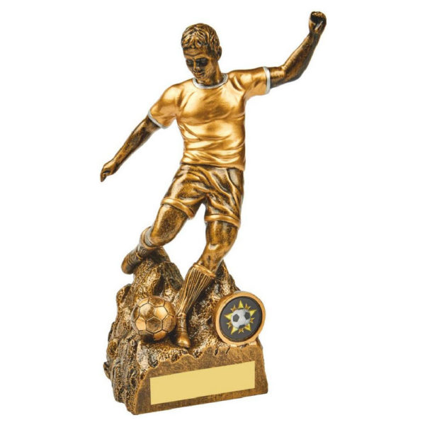 Antique Gold Male Football Resin 22cm