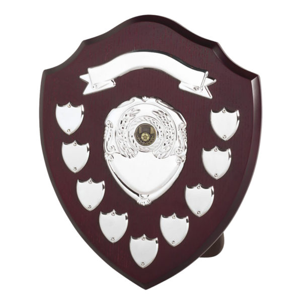 12" Traditional Mahogany Presentation Shield for 9 Records