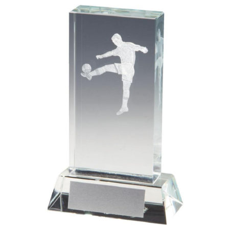 Crystal Football Award with 3D Image inside