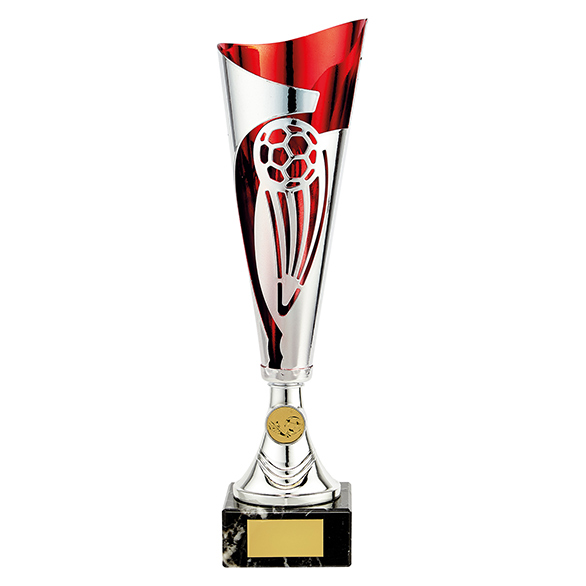 Champions Football Cup Silver & Red 360mm