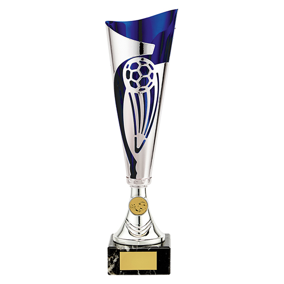 Champions Football Cup Silver & Blue 360mm